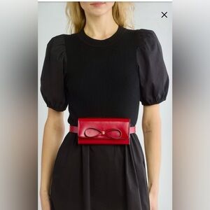 NWT! Kate Spade authentic leather waist bag/belt bag/crossbody red with pink bow